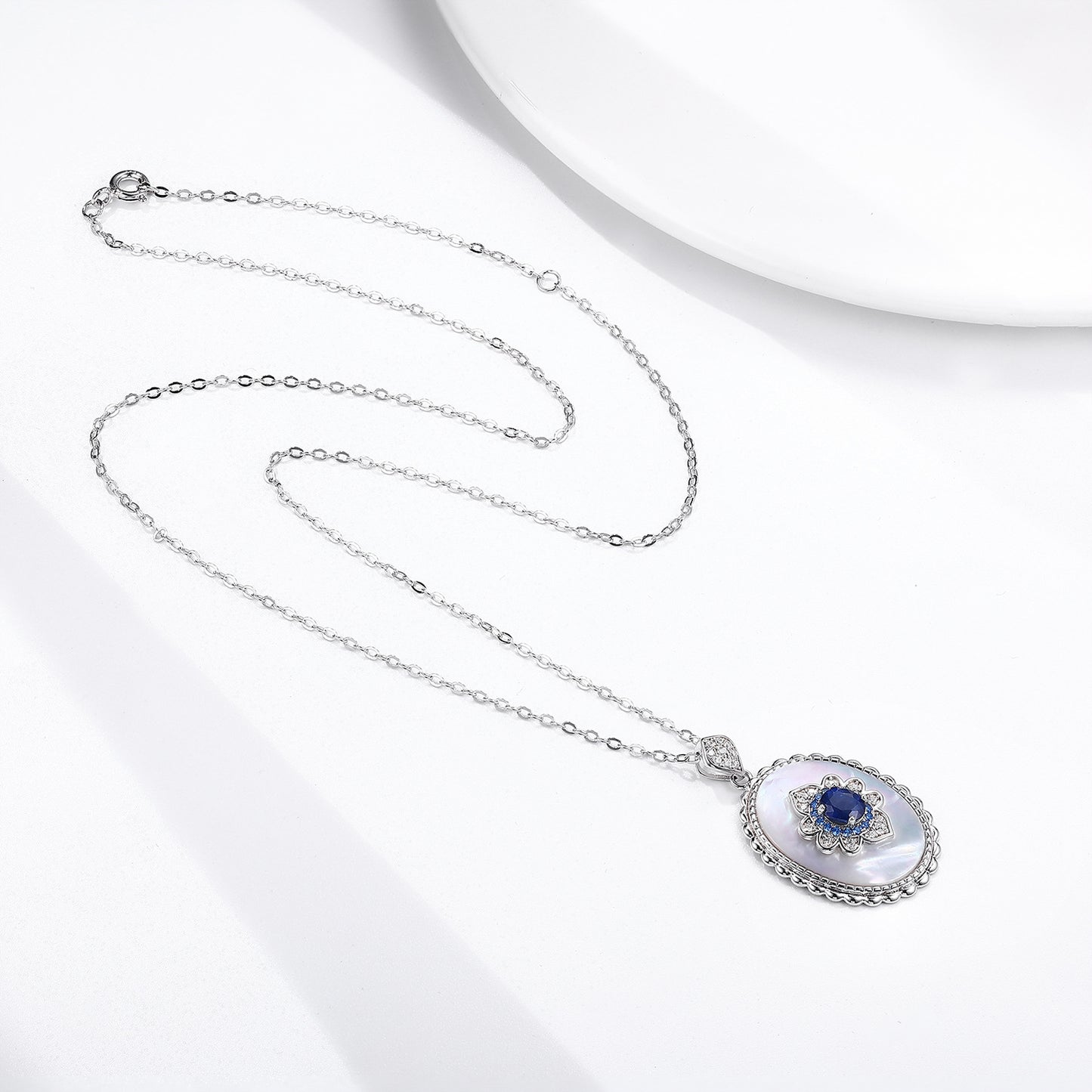 925 Sterling Silver Sapphire Diamond Pendant Necklace for Women – Elegant Wedding & Party Chain | Luxury Gift for Her UK