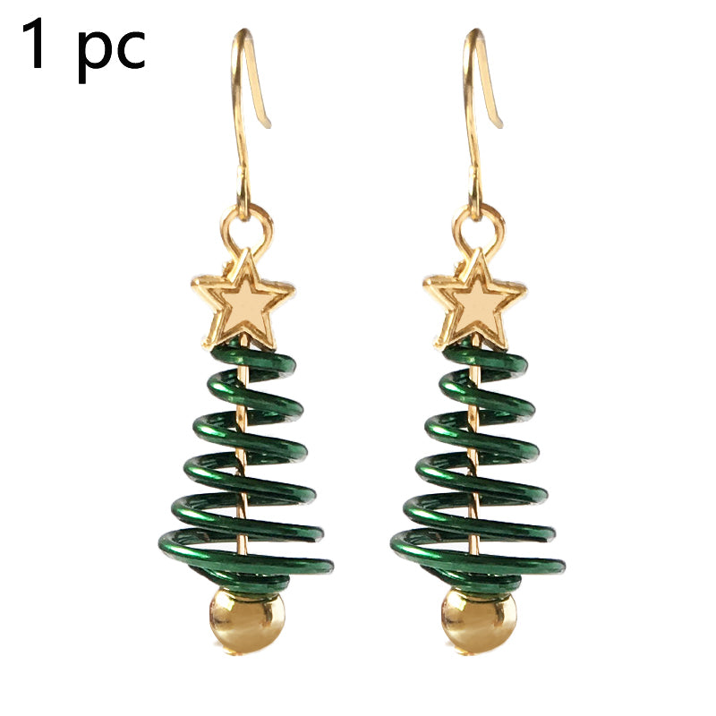 Christmas Tree Star Earrings – DIY Aluminium Alloy Festive Stud Earrings for Women