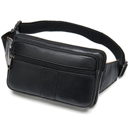 Genuine Cowhide Leather Men’s Waist Bag – Retro Crossbody Hip Bag