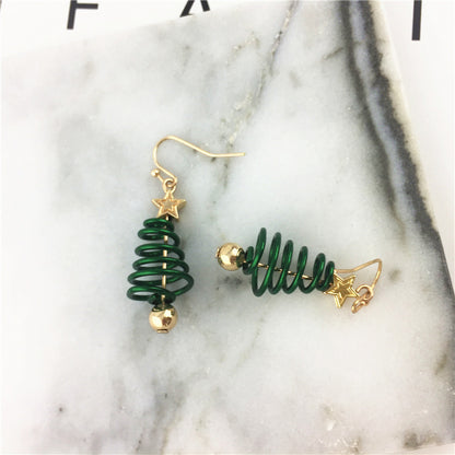 Christmas Tree Star Earrings – DIY Aluminium Alloy Festive Stud Earrings for Women