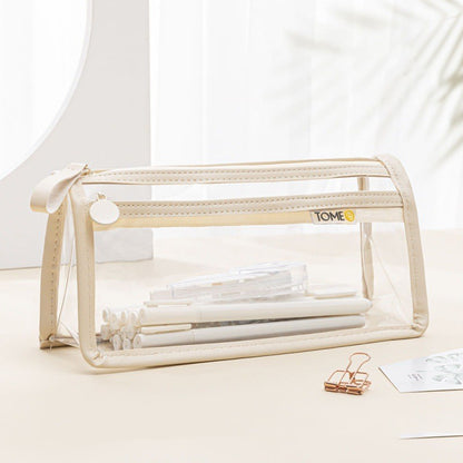 Office & School Supplies Transparent Double-Layer Pencil Case – Large Capacity Exam Stationery Bag