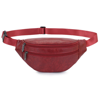 Retro PU Leather Crossbody Waist Bag for Men – Lightweight Everyday Sling Bag