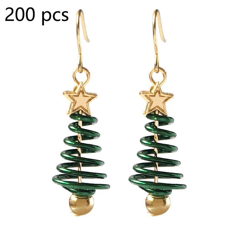 Christmas Tree Star Earrings – DIY Aluminium Alloy Festive Stud Earrings for Women