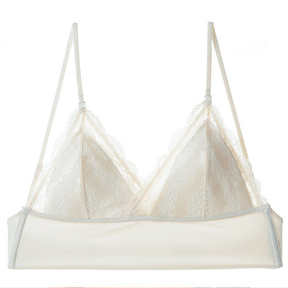 Women’s Lace Halter Bra – Wire free Low Back Seamless Bralette