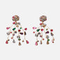Colourful Rhinestone Flower Earrings – Sparkly Crystal Fashion Stud Earrings for Women