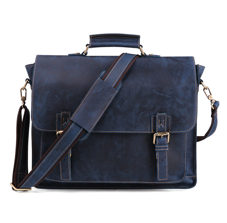 Genuine Leather Men’s Business Briefcase – Premium Cowhide Office Messenger Bag