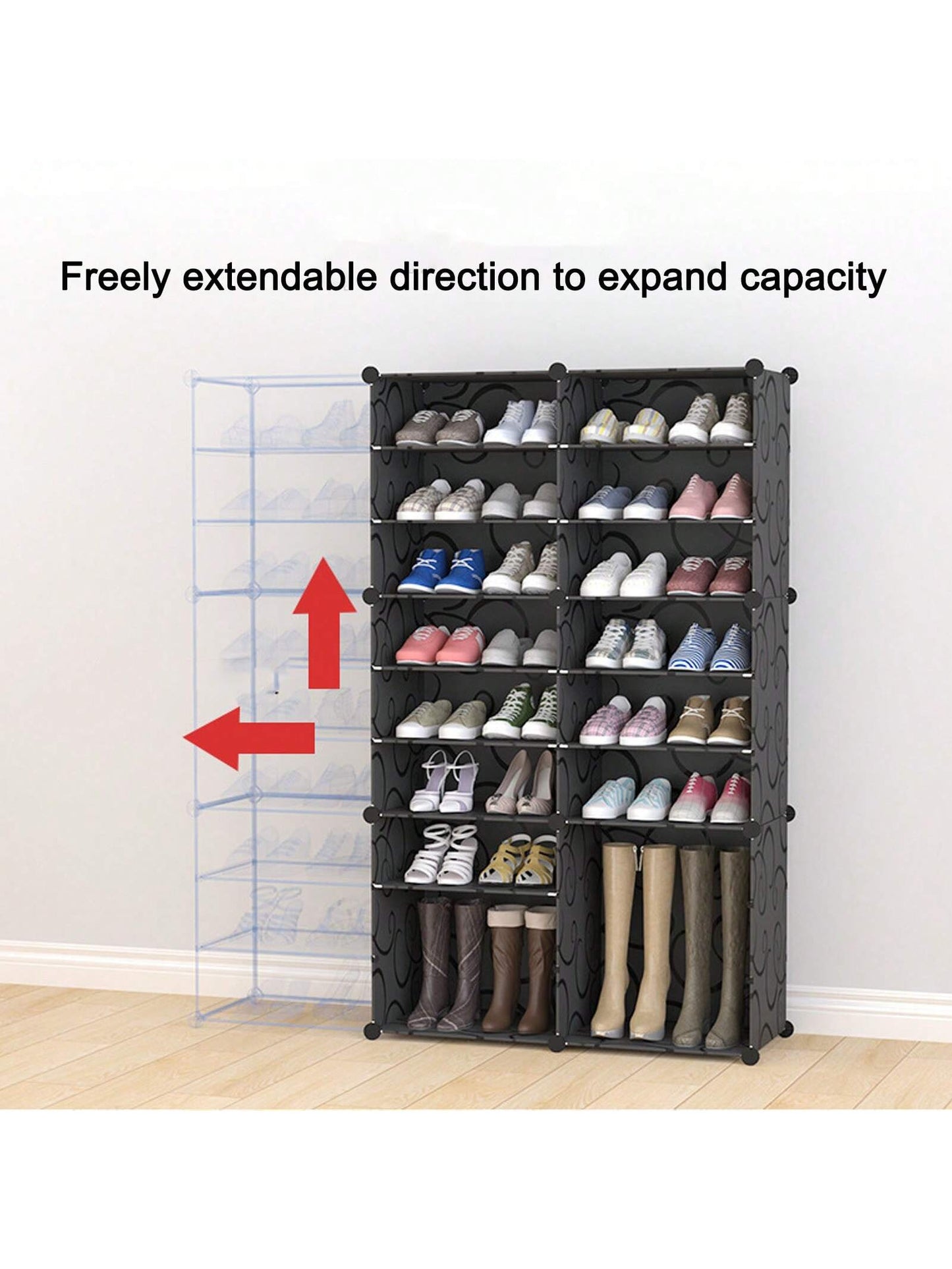 Tall Shoe Rack Multi Layer Shoe Cabinet Large Capacity Multifunction Vertical Shoe Rack Organizer For Doorway Entryway