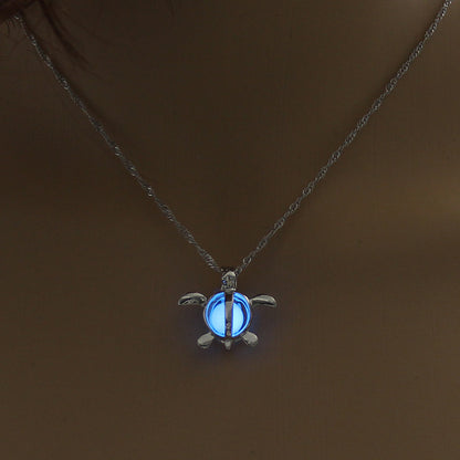 Women’s Moon Glow Pendant Necklace – Natural Stone Luminous Charm Jewellery Gift UK
