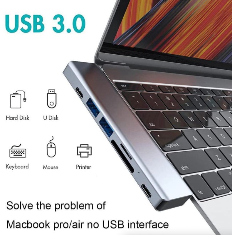 USB Flash Drives Multiport USB-C Hub 5-in-1 / 7-in-1 4K HDMI Adapter for MacBook Pro & Air