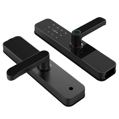Smart Wooden Door Fingerprint Lock WiFi Password Access Door Intercom Security Handle