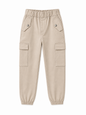 Boys Beige Cargo Jogger Trousers